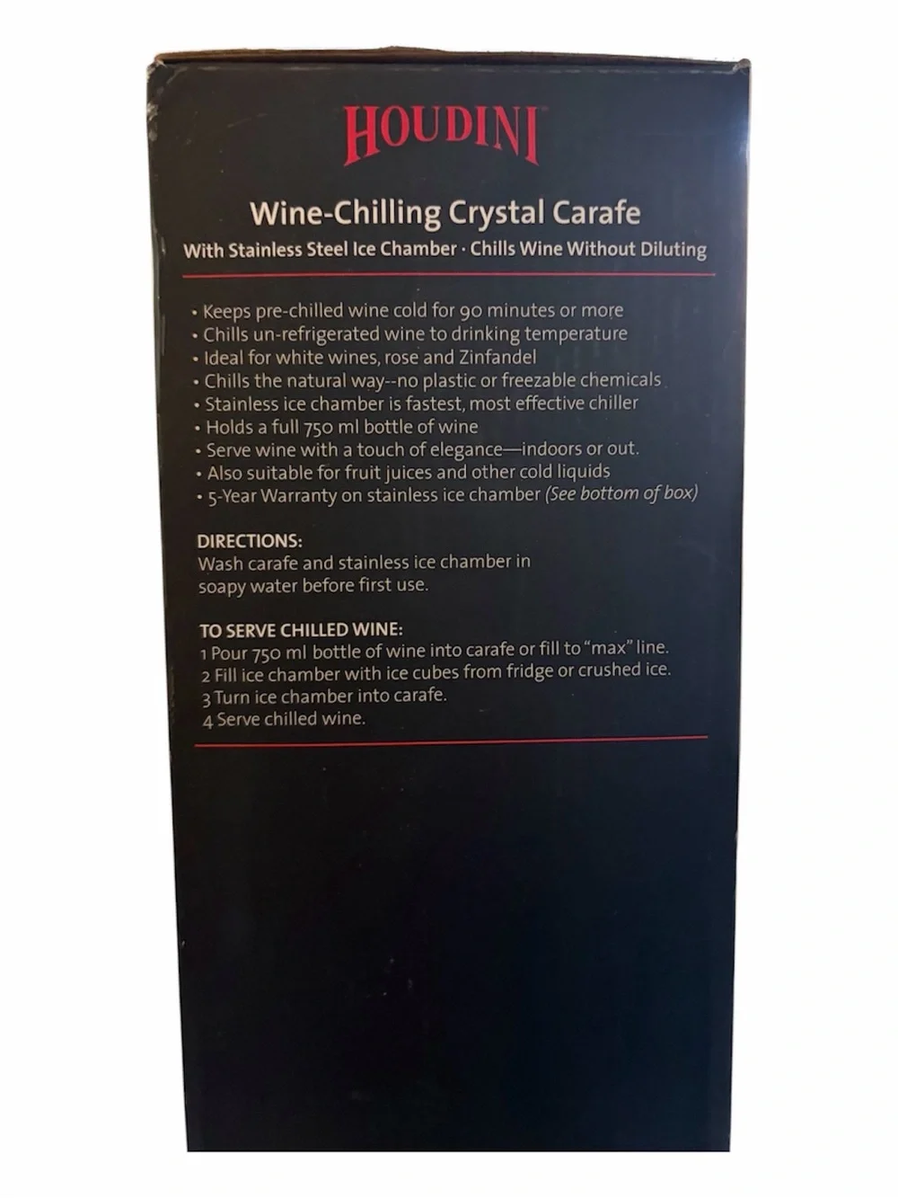Houdini Wine-Chilling Crystal Carafe